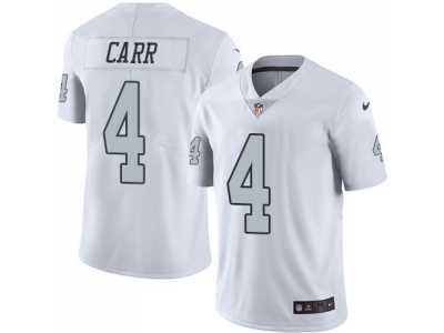 Nike Oakland Raiders #4 Derek Carr White Men's Stitched NFL Limited Rush Jersey