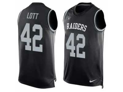 Nike Oakland Raiders #42 Ronnie Lott Black Team Color Men's Stitched NFL Limited Tank Top Jersey