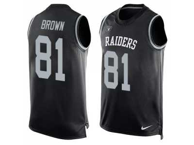 Nike Oakland Raiders #81 Tim Brown Black Team Color Men's Stitched NFL Limited Tank Top Jersey