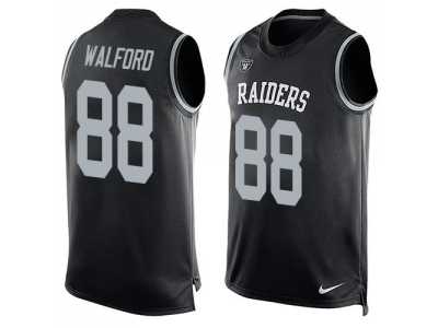 Nike Oakland Raiders #88 Clive Walford Black Team Color Men's Stitched NFL Limited Tank Top Jersey