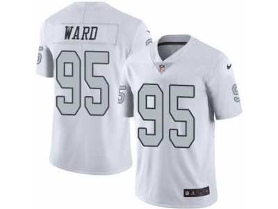 Nike Oakland Raiders #95 Jihad Ward White Men's Stitched NFL Limited Rush Jersey