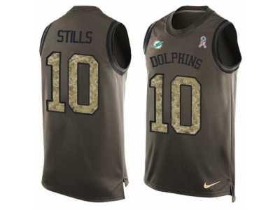 Men's Nike Miami Dolphins #10 Kenny Stills Limited Green Salute to Service Tank Top NFL Jersey