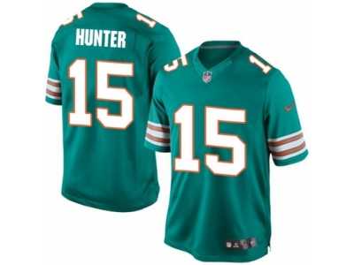 Men's Nike Miami Dolphins #15 Justin Hunter Limited Aqua Green Alternate NFL Jersey