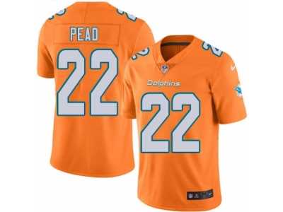 Men's Nike Miami Dolphins #22 Isaiah Pead Limited Orange Rush NFL Jersey