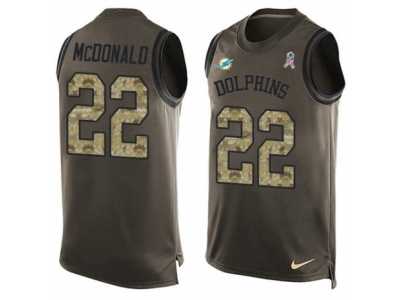 Men's Nike Miami Dolphins #22 T.J. McDonald Limited Green Salute to Service Tank Top NFL Jersey