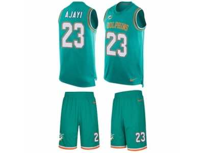 Men's Nike Miami Dolphins #23 Jay Ajayi Limited Aqua Green Tank Top Suit NFL Jersey
