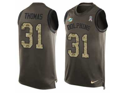 Men's Nike Miami Dolphins #31 Michael Thomas Limited Green Salute to Service Tank Top NFL Jersey
