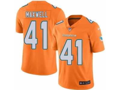 Men's Nike Miami Dolphins #41 Byron Maxwell Limited Orange Rush NFL Jersey
