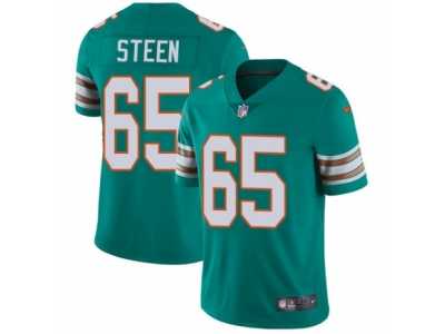 Men's Nike Miami Dolphins #65 Anthony Steen Vapor Untouchable Limited Aqua Green Alternate NFL Jersey