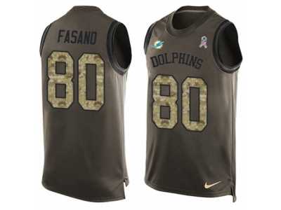 Men's Nike Miami Dolphins #80 Anthony Fasano Limited Green Salute to Service Tank Top NFL Jersey