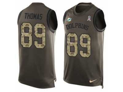 Men's Nike Miami Dolphins #89 Julius Thomas Limited Green Salute to Service Tank Top NFL Jersey