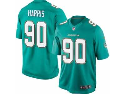 Men's Nike Miami Dolphins #90 Charles Harris Limited Aqua Green Team Color NFL Jersey