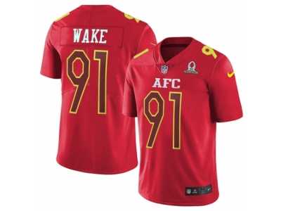 Men's Nike Miami Dolphins #91 Cameron Wake Limited Red 2017 Pro Bowl NFL Jersey