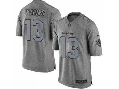 Nike Miami Dolphins #13 Dan Marino Gray Men's Stitched NFL Limited Gridiron Gray Jersey