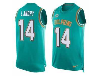 Nike Miami Dolphins #14 Jarvis Landry Aqua Green Team Color Men's Stitched NFL Limited Tank Top Jersey