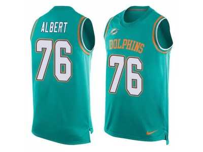 Nike Miami Dolphins #76 Branden Albert Aqua Green Team Color Men's Stitched NFL Limited Tank Top Jersey