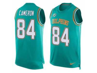 Nike Miami Dolphins #84 Jordan Cameron Aqua Green Team Color Men's Stitched NFL Limited Tank Top Jersey