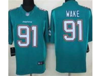 Nike NFL Miami Dolphins #91 Cameron Wake Green Jerseys(Limited)2013
