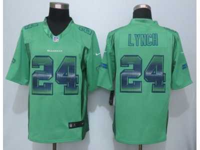 2015 New Nike Seattle Seahawks #24 Lynch Green Strobe Jerseys(Limited)