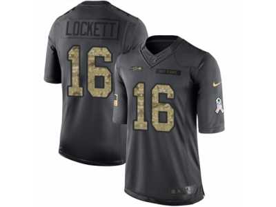 Men's Nike Seattle Seahawks #16 Tyler Lockett Limited Black 2016 Salute to Service NFL Jersey
