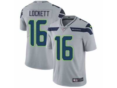 Men's Nike Seattle Seahawks #16 Tyler Lockett Vapor Untouchable Limited Grey Alternate NFL Jersey