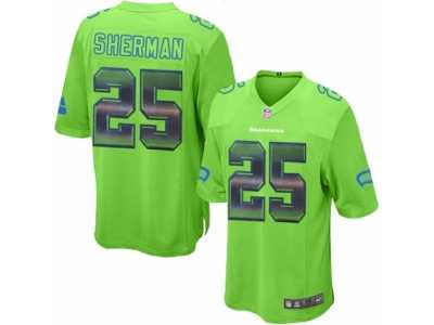 Men's Nike Seattle Seahawks #25 Richard Sherman Limited Green Strobe NFL Jersey