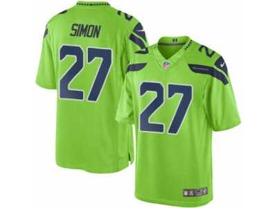 Men's Nike Seattle Seahawks #27 Tharold Simon Limited Green Rush NFL Jersey
