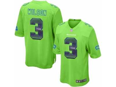 Men's Nike Seattle Seahawks #3 Russell Wilson Limited Green Strobe NFL Jersey