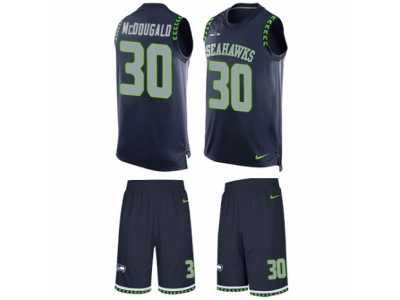Men's Nike Seattle Seahawks #30 Bradley McDougald Limited Steel Blue Tank Top Suit NFL Jersey