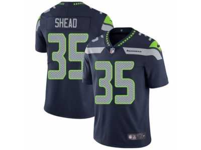 Men's Nike Seattle Seahawks #35 DeShawn Shead Vapor Untouchable Limited Steel Blue Team Color NFL Jersey