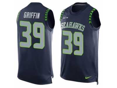 Men's Nike Seattle Seahawks #39 Shaquill Griffin Limited Steel Blue Player Name & Number Tank Top NFL Jersey
