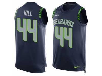 Men's Nike Seattle Seahawks #44 Delano Hill Limited Steel Blue Player Name & Number Tank Top NFL Jersey