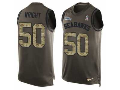 Men's Nike Seattle Seahawks #50 K.J. Wright Limited Green Salute to Service Tank Top NFL Jersey
