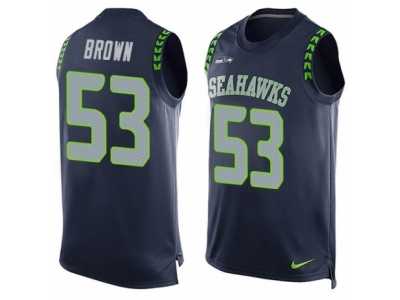 Men's Nike Seattle Seahawks #53 Arthur Brown Limited Steel Blue Player Name & Number Tank Top NFL Jersey