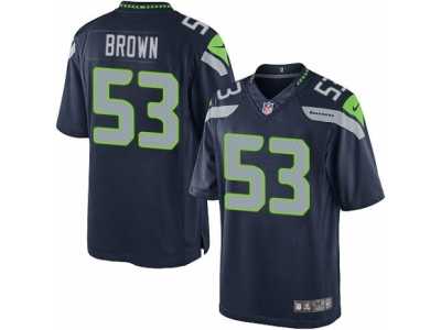 Men's Nike Seattle Seahawks #53 Arthur Brown Limited Steel Blue Team Color NFL Jersey