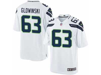 Men's Nike Seattle Seahawks #63 Mark Glowinski Limited White NFL Jersey