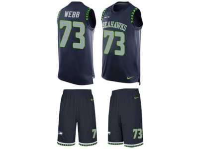 Men's Nike Seattle Seahawks #73 J'Marcus Webb Limited Steel Blue Tank Top Suit NFL Jersey