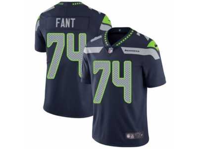 Men's Nike Seattle Seahawks #74 George Fant Vapor Untouchable Limited Steel Blue Team Color NFL Jersey
