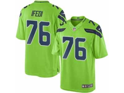 Men's Nike Seattle Seahawks #76 Germain Ifedi Limited Green Rush NFL Jersey