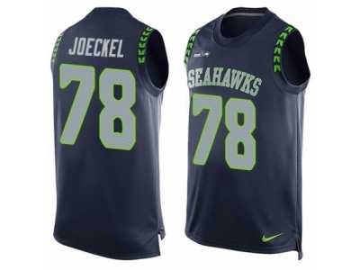 Men's Nike Seattle Seahawks #78 Luke Joeckel Limited Steel Blue Player Name & Number Tank Top NFL Jersey