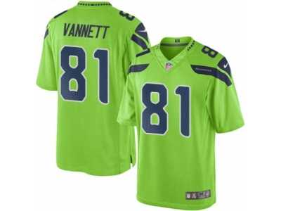 Men's Nike Seattle Seahawks #81 Nick Vannett Limited Green Rush NFL Jersey