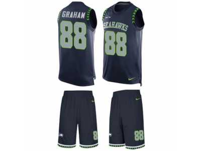 Men's Nike Seattle Seahawks #88 Jimmy Graham Limited Steel Blue Tank Top Suit NFL Jersey