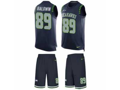 Men's Nike Seattle Seahawks #89 Doug Baldwin Limited Steel Blue Tank Top Suit NFL Jersey