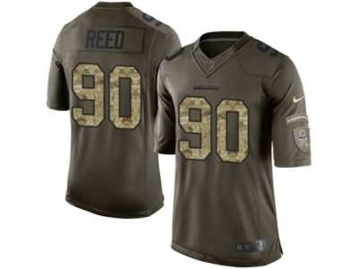 Men's Nike Seattle Seahawks #90 Jarran Reed Limited Green Salute to Service NFL Jersey