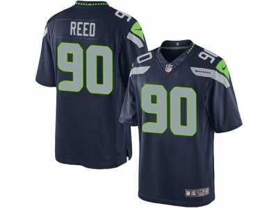 Men's Nike Seattle Seahawks #90 Jarran Reed Limited Steel Blue Team Color NFL Jersey