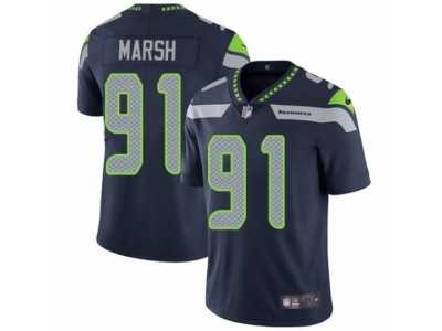 Men's Nike Seattle Seahawks #91 Cassius Marsh Vapor Untouchable Limited Steel Blue Team Color NFL Jersey
