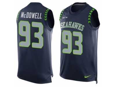 Men's Nike Seattle Seahawks #93 Malik McDowell Limited Steel Blue Player Name & Number Tank Top NFL Jersey