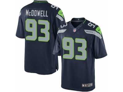 Men's Nike Seattle Seahawks #93 Malik McDowell Limited Steel Blue Team Color NFL Jersey