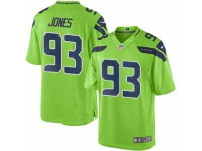Men's Nike Seattle Seahawks #93 Nazair Jones Limited Green Rush NFL Jersey