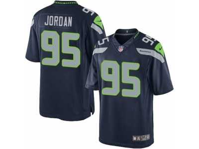 Men's Nike Seattle Seahawks #95 Dion Jordan Limited Steel Blue Team Color NFL Jersey